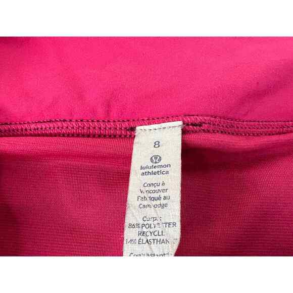 Lululemon Women's Burgundy w/Pink Detail Running Shorts Size 8 - Picture 2 of 6